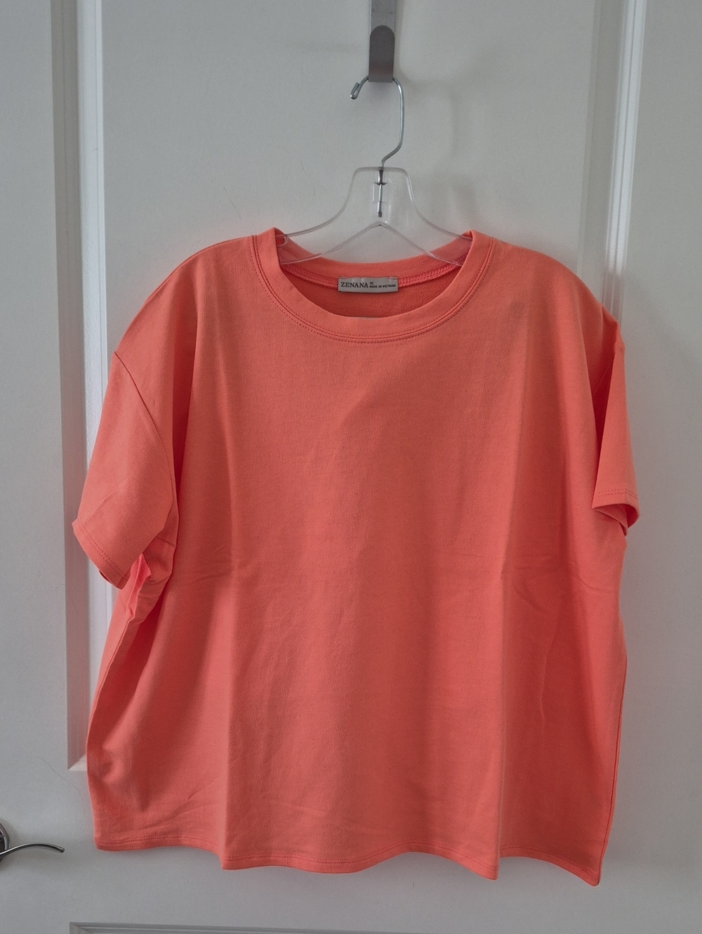 NWOT Zenana Coral Crewneck Tee & Shorts Set